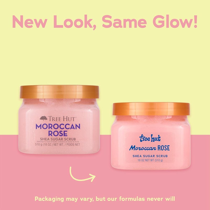 Treehut Moroccan Rose Shea Sugar Scrub, Exfoliating & Hydrating Body Scrub with Shea Butter & Essential Oils, Smooth & Soften Skin, 18 oz - Image 2